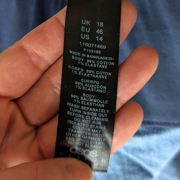 ASOS Maternity Medium Blue Waistband Support Slim Mom Jeans size 14 - Picture 7 of 9